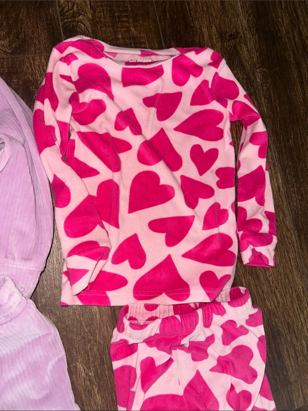 Girls' Pink Heart pajama set & Lavender Two-Piece outfit